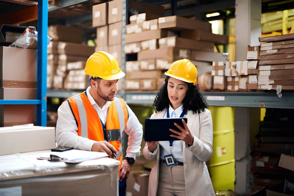 Logistics team reviewing cargo details to choose a shipping company in India